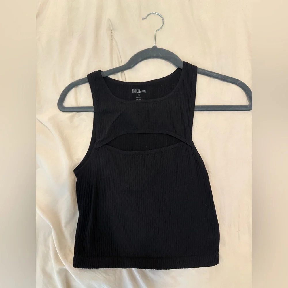 Essentials Black Ribbed Tank Top - Picture 1 of 2